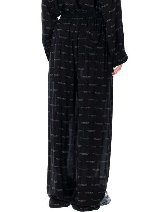  발렌시아가 트레이닝/조거 팬츠 로고 파자마 팬츠 블랙/그레이 - BALENCIAGA