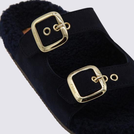  [키즈] 끌로에 플립플랍 키즈 가죽 샌들 마린 - CHLOE