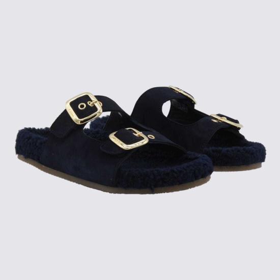  [키즈] 끌로에 플립플랍 키즈 가죽 샌들 마린 - CHLOE