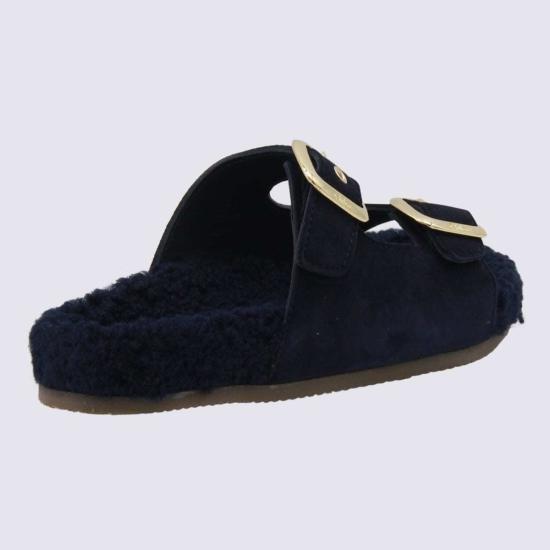  [키즈] 끌로에 플립플랍 키즈 가죽 샌들 마린 - CHLOE