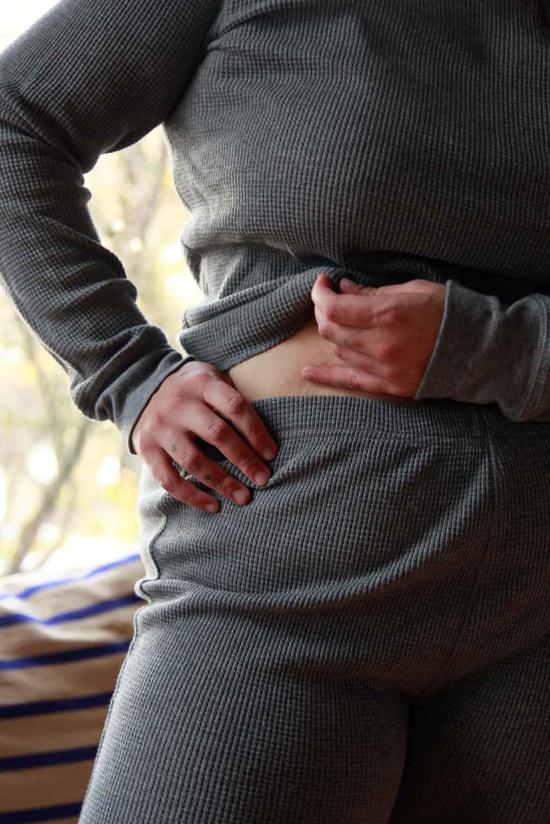  Noble 레깅스 노블 와플 바텀 헤더 그레이 - NOBLE