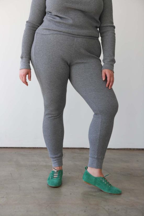  Noble 레깅스 노블 와플 바텀 헤더 그레이