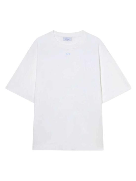  오프화이트 반팔 티셔츠 스텐실 애로우 스케이트 로고 티셔츠 화이트