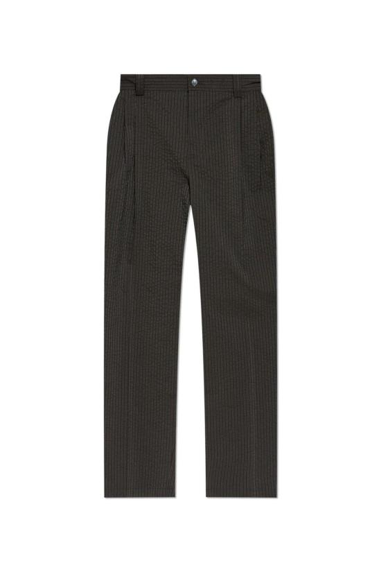  메종키츠네 스트레이트 팬츠 메종 키츠네 릴렉스드 플리츠  블랙