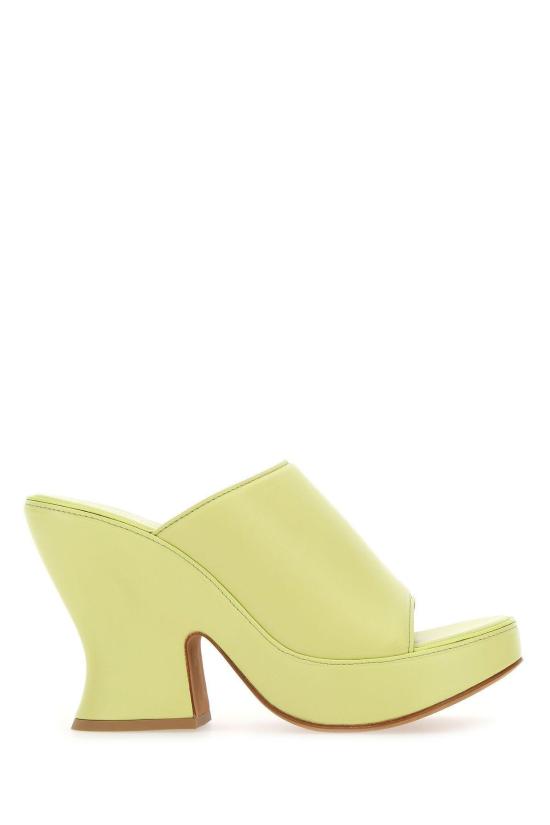  보테가베네타 뮬/슬리퍼 보테가 베네타 애시드 그린 나파 가죽 스택 사보 옐로우