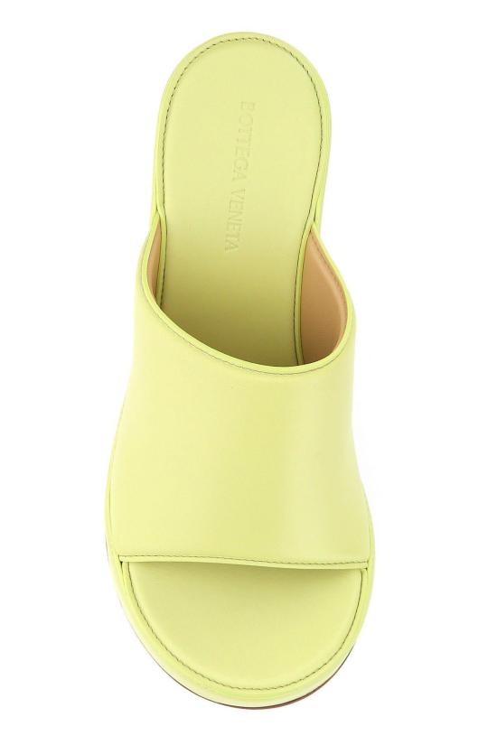  보테가베네타 뮬/슬리퍼 보테가 베네타 애시드 그린 나파 가죽 스택 사보 옐로우 - BOTTEGA VENETA