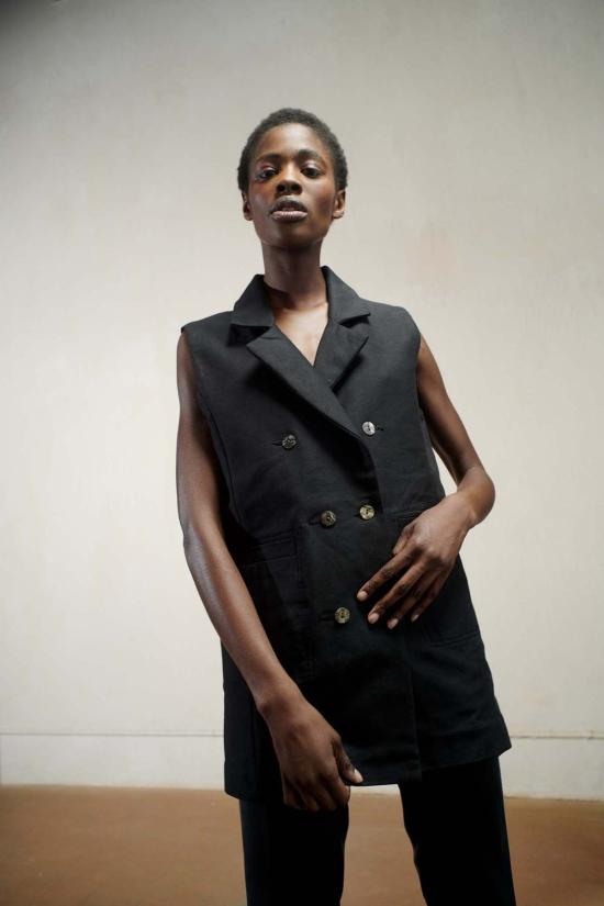  마리아 스탠리 베스트 아셰 블랙 조끼 - MARIA STANLEY