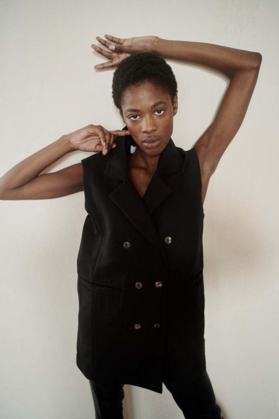  마리아 스탠리 베스트 아셰 블랙 조끼