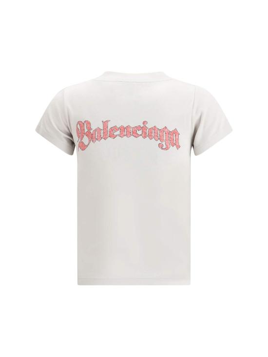  발렌시아가 반팔 티셔츠 그래픽 로고 크루넥 티셔츠 - BALENCIAGA