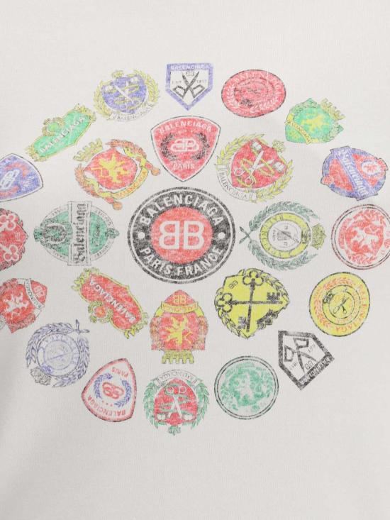  발렌시아가 반팔 티셔츠 그래픽 로고 크루넥 티셔츠 - BALENCIAGA