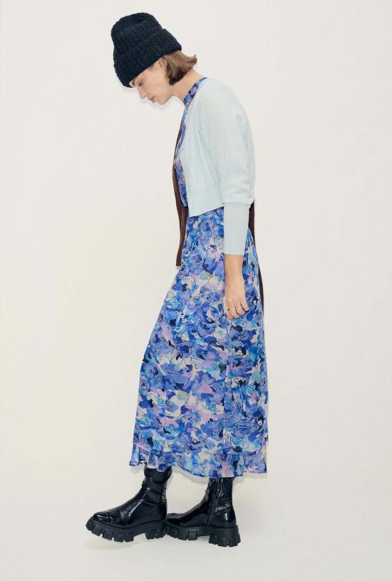  실크 런드리 가디건 실크 세탁 울 크롭  콘플라워 - SILK LAUNDRY