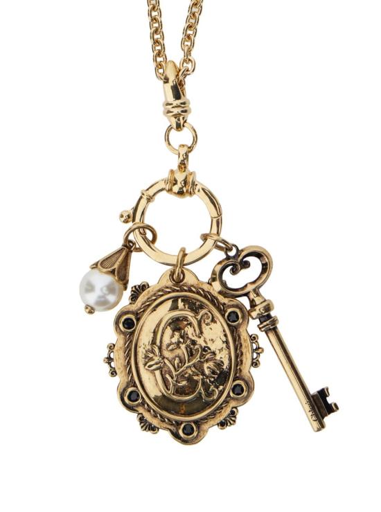  끌로에 목걸이/팬던트 목걸이, 펜던트와 체인 디자인, 골드 컬러 황동 소재, 메탈릭 - CHLOE