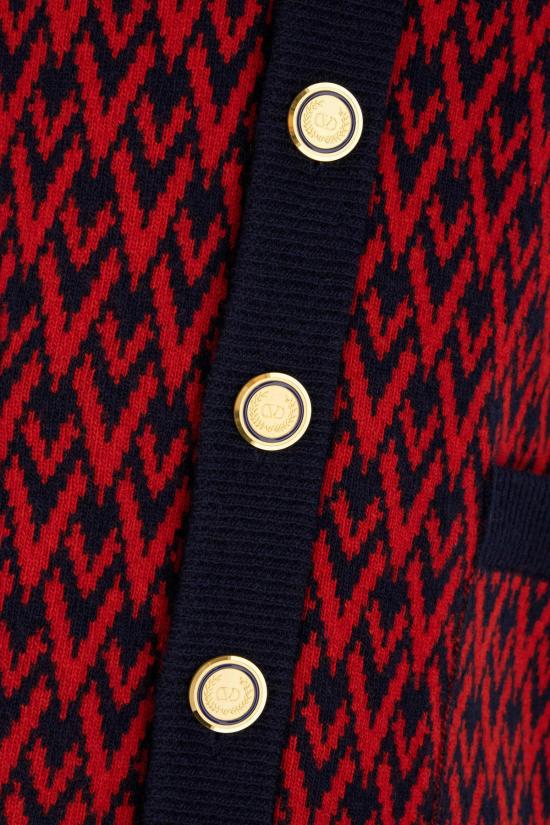  발렌티노 가라바니 가디건 Valentino Garavani 자수 코튼 카디건 Blu Rosso - VALENTINO GARAVANI