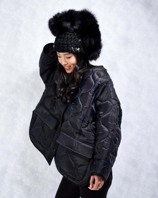  미샤램퍼트 모자 미샤 램퍼트 다크 플로럴 포호크 + 블랙 | 실버 폭스 XL 폼스 - MISCHA LAMPERT