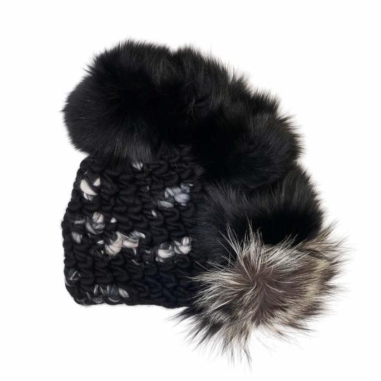  미샤램퍼트 모자 미샤 램퍼트 다크 플로럴 포호크 + 블랙 | 실버 폭스 XL 폼스 - MISCHA LAMPERT