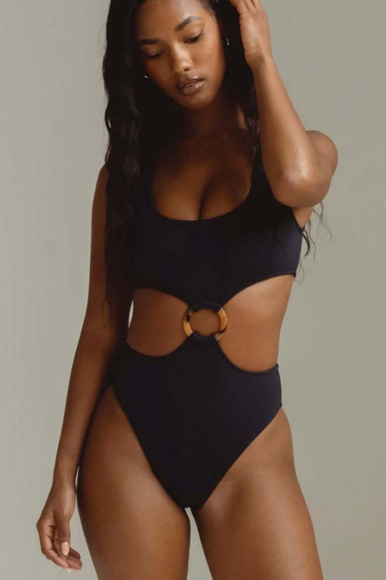  몽스 원피스 수영복 몬체 립 키 원피스 블랙