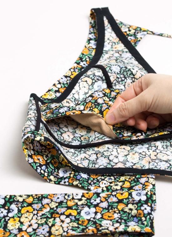  KAAREM 브라 카렘 X 크림 컨스피라체 라 란 렛 오픈 백 탑 (타이 포함) 쁘띠 레귤러 멀티 플로럴 - OTHER BRANDS