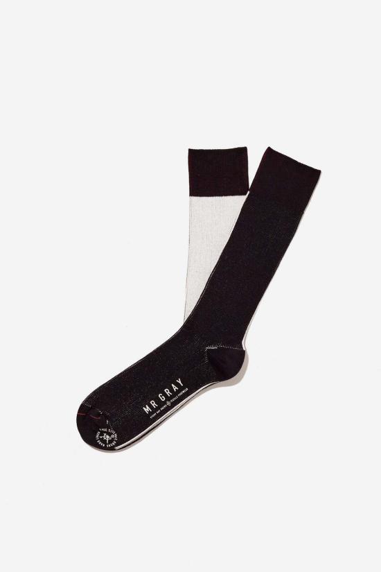  미스터 그레이 양말 스플릿 컬러 블록 블랙