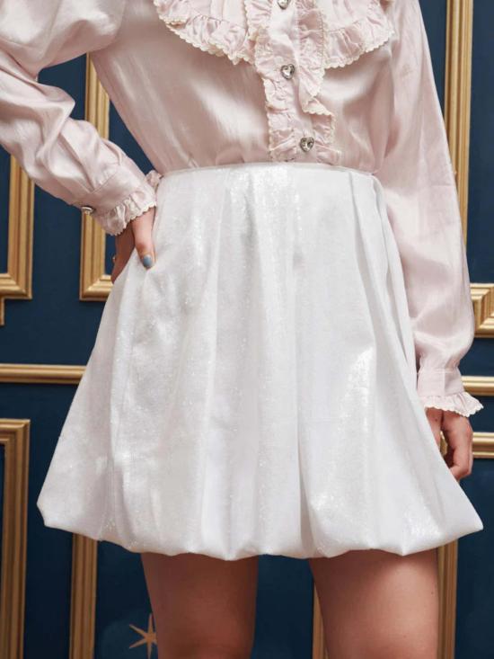  시스터 제인 숏 스커트 글래스 스팽글 버블 스커트 아이보리