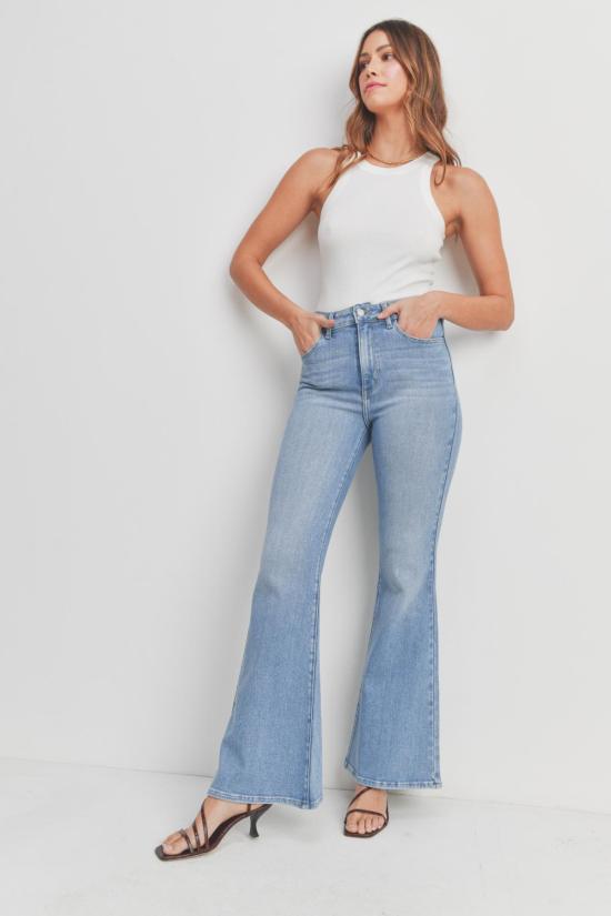  저스트 블랙 데님 데님 팬츠 도나 벨 바텀 - JUST BLACK DENIM