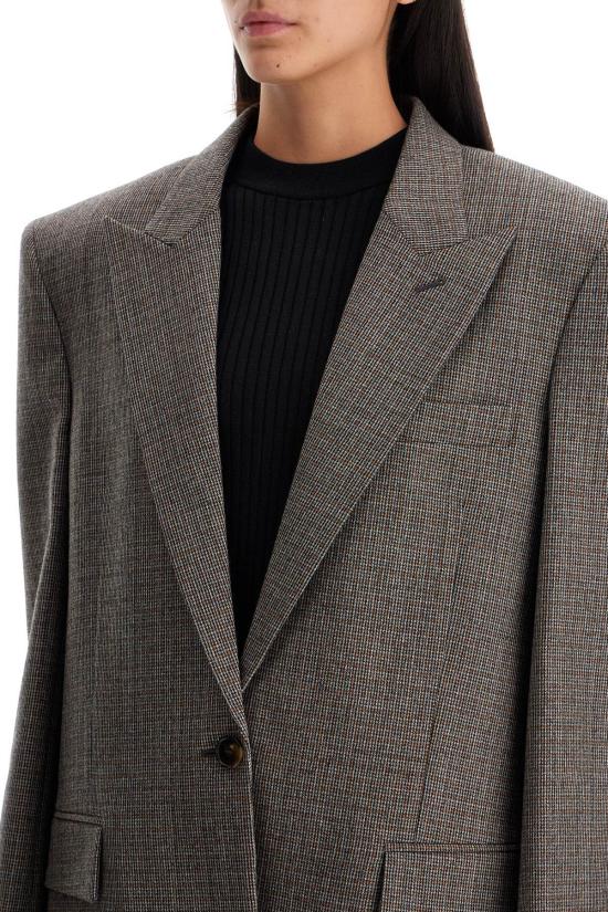  스텔라 맥카트니 수트 자켓 스텔라 매카트니 자수 울 오버사이즈 블레이저 카멜그레이 - STELLA MCCARTNEY