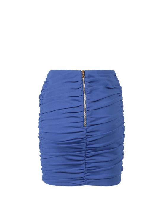  발망 숏 스커트 드레이프  블루 - BALMAIN