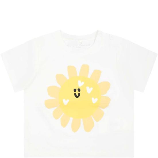 [키즈] 스텔라 맥카트니 탑 스텔라 매카트니 아동용 흰색 티셔츠 (태양 프린트)