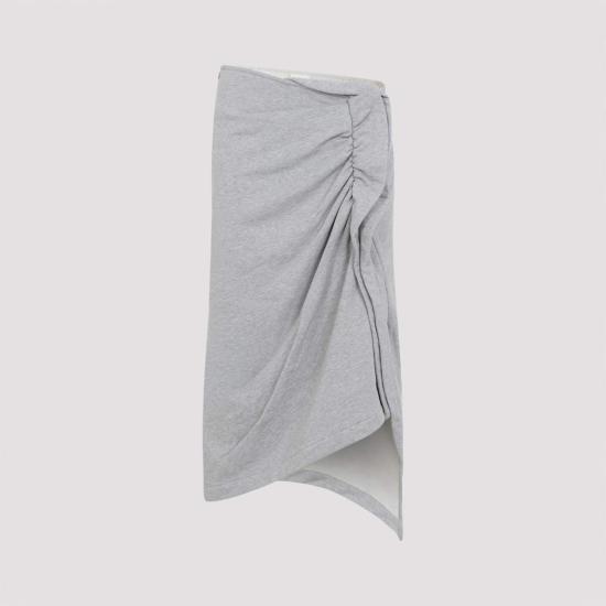  드리스 반 노튼 롱 스커트 하남 저지 미디 스커트 그레이 멜란지