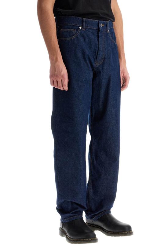  메종키츠네 데님 팬츠 메종 키츠네 경량 데님 스트레이트 레그 진 블루 - MAISON KITSUNE