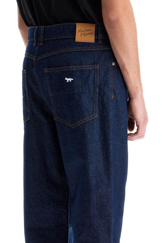  메종키츠네 데님 팬츠 메종 키츠네 경량 데님 스트레이트 레그 진 블루 - MAISON KITSUNE