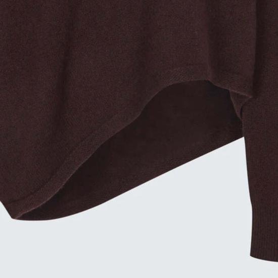  TIME 터틀넥 타임 비대칭 니트 탑 브라운 - OTHER BRANDS