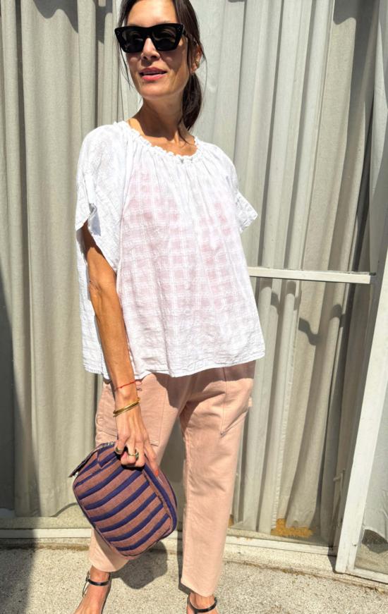  투 크롭 팬츠 카펜터 팬츠 블러쉬