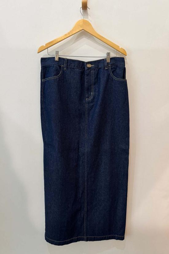  Whimsy + Row 데님 스커트 Alanis 스커트 다크 데님