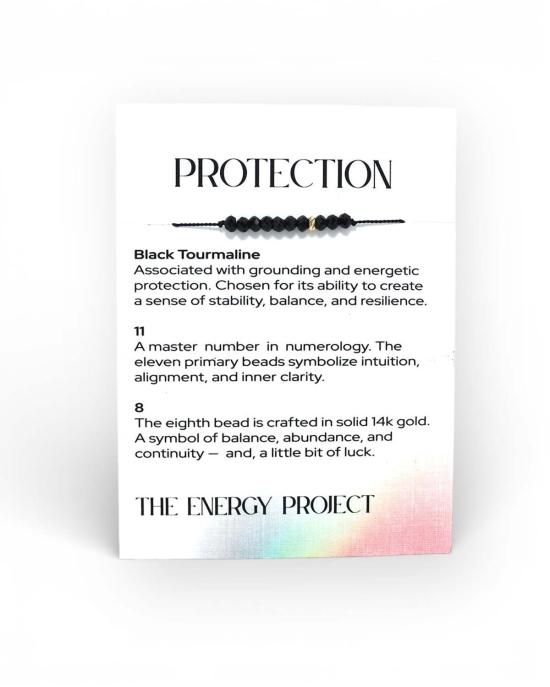  C. GRASSI 팔찌 C. Grassi 에너지 프로젝트  보호 블랙 투르말린/14K 솔리드 골드 비즈 - OTHER BRANDS