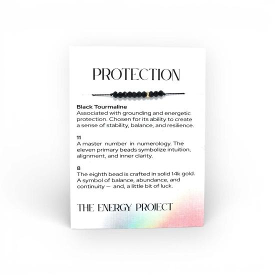  C. GRASSI 팔찌 C. Grassi 에너지 프로젝트  보호 블랙 투르말린/14K 솔리드 골드 비즈 - OTHER BRANDS