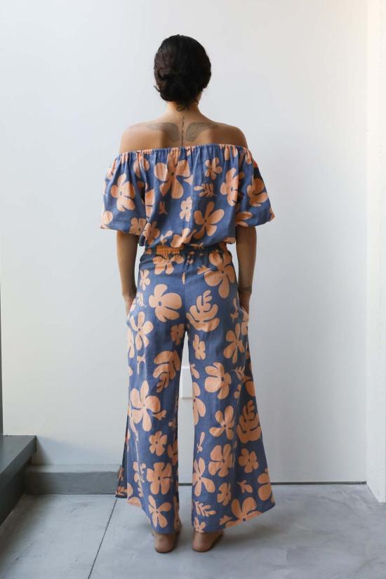  at Dawn. 스트레이트 팬츠 새벽에. 꽃무늬 옆트임 와이드 팬츠 - OTHER BRANDS