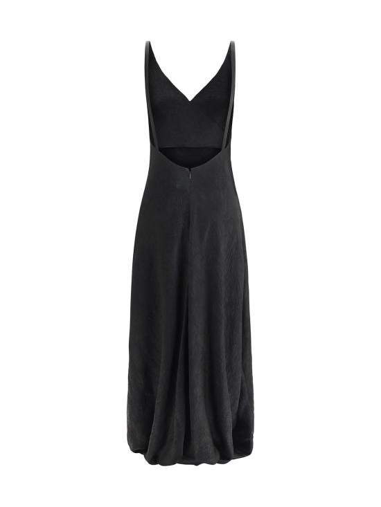  알렉산더 맥퀸 롱 원피스 크랙 피니시 롱 드레스 블랙 - ALEXANDER MCQUEEN