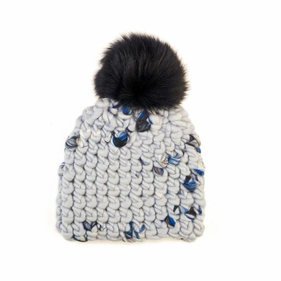  미샤램퍼트 모자 미샤 램퍼트 블루 프로스트 비니 폼스터 + 네이비 Xl 폼 - MISCHA LAMPERT