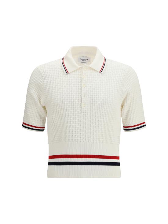 26SS 톰브라운 플로트 리플 스티치 RWB 스트라이프 폴로 MKP155AY3009 100 WHITE