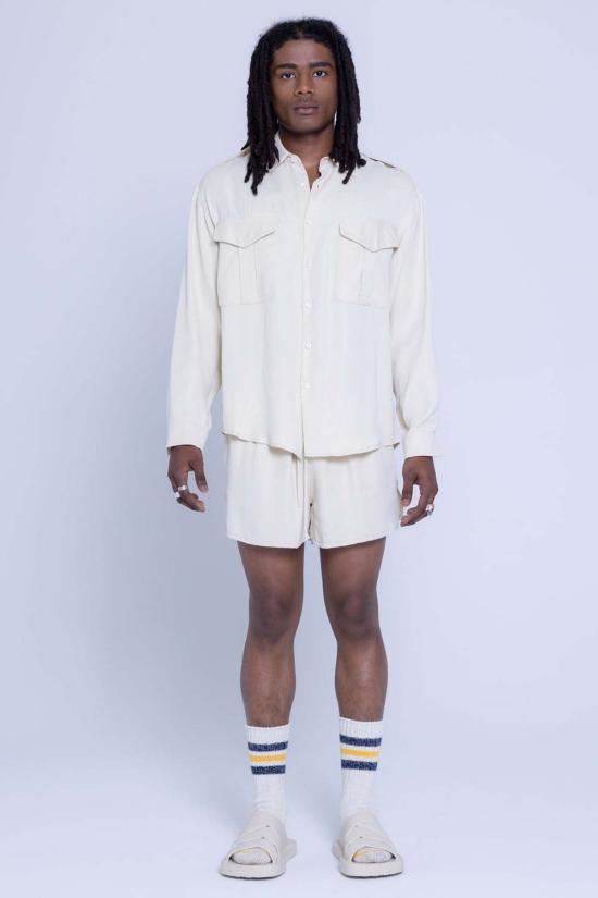  Graphia New York 긴팔 셔츠 그라피아 뉴욕 존스 롱 슬리브 사파리  내추럴 새틴 - OTHER BRANDS