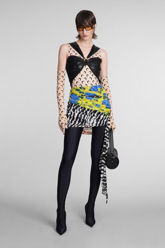  마린세르 바디수트 티셔츠 마린 세르 저지 드레이프 바디 보디수트 블랙 - MARINE SERRE