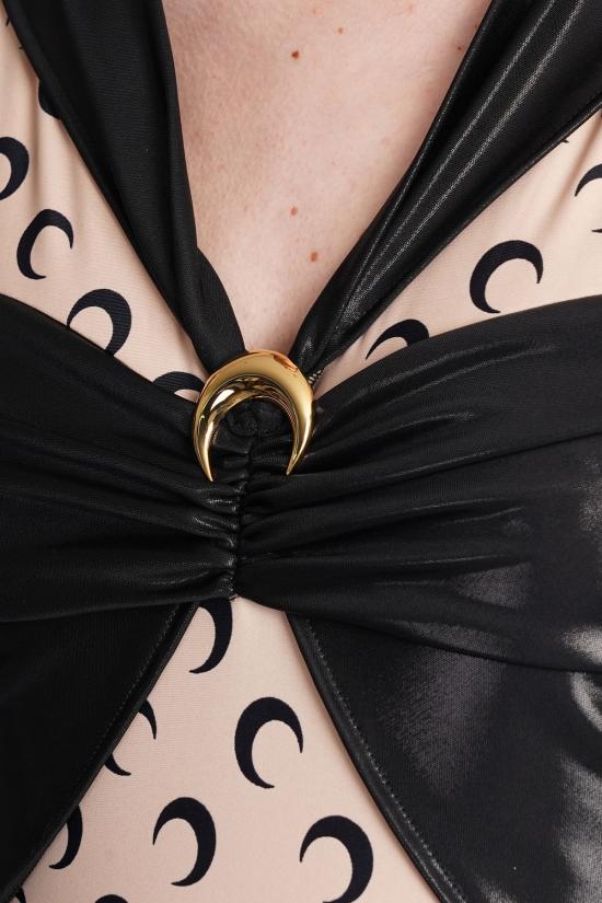  마린세르 바디수트 티셔츠 마린 세르 저지 드레이프 바디 보디수트 블랙 - MARINE SERRE