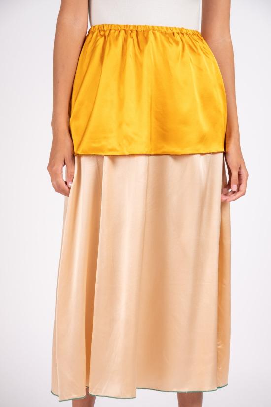  베이스레인지 미디 스커트 실크 새틴 스커트 - BASERANGE