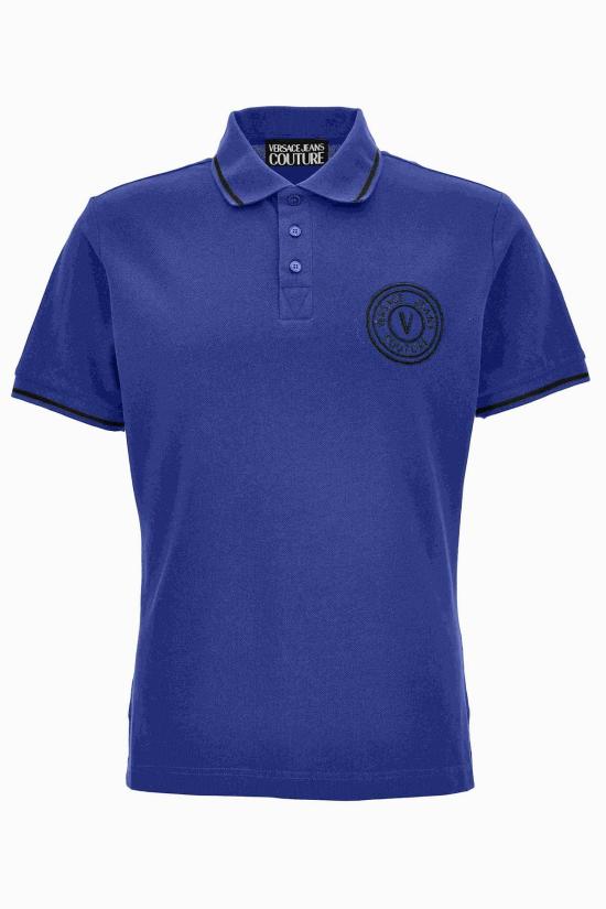  베르사체 반팔 티셔츠 진 쿠튀르 폴로 블루