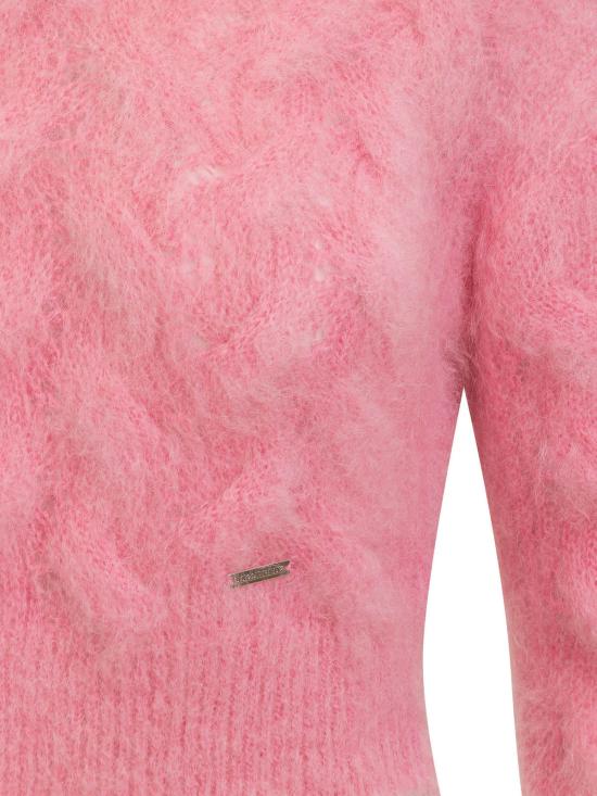  디스퀘어드2 스웨터 Dsquared2 브러시드 모헤어 블렌드 점퍼 베이비 핑크 - DSQUARED2