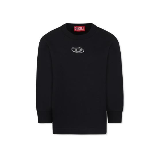  [키즈] 디젤 풀오버 아동용  로고 스웨트셔츠 블랙