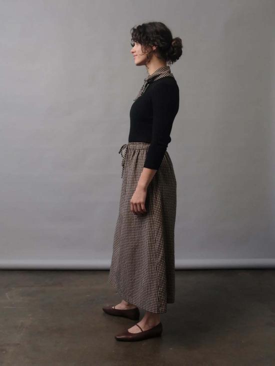  REIFhaus 롱 스커트 레이 파우스 이슬라 스커트 하비스트 깅엄 - OTHER BRANDS