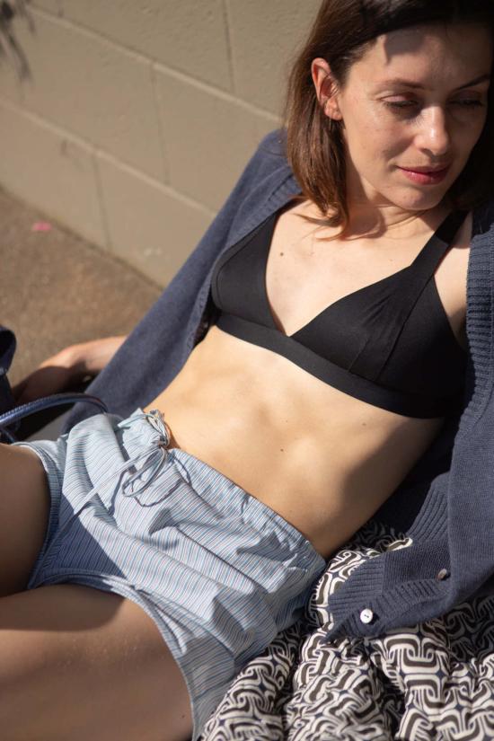  에리카 타노브 라운지 웨어 에리카 타노프 스티비 코튼 탭 팬츠 씨 스트라이프 - ERICA TANOV