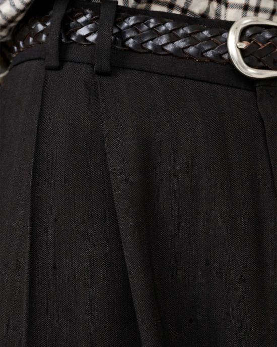  스튜디오 니콜슨 스트레이트 팬츠 라인 더블 플리츠 볼륨  에스프레소 - STUDIO NICHOLSON