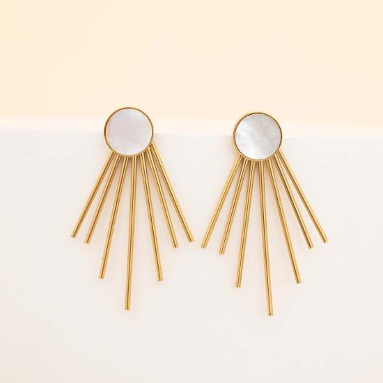  스타피쉬 프로젝트 이어링 캐롤라인 자개 스터드 & 프린지 귀걸이 - STARFISH PROJECT